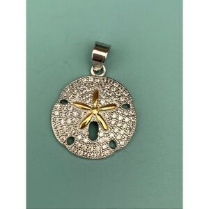 .925 Sand Dollar Micro Pave Necklace Pendant #beach #shelling